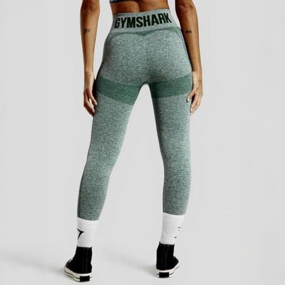 Gymshark | Flex High-Waisted Athletic Leggings in‎ Dark Green Marl